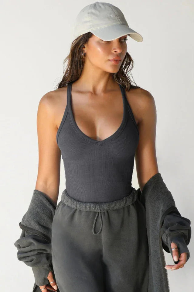 Amelie Ribbed Knit Tank Top - View 6 | TEVQA