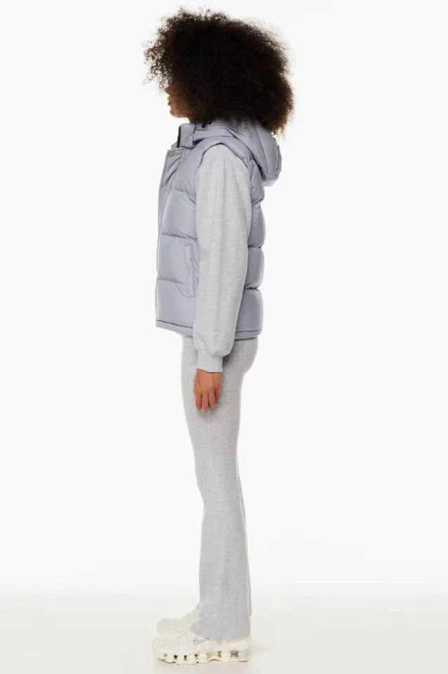 Cropped Puffer Vest with Matte Finish - View 6 | TEVQA