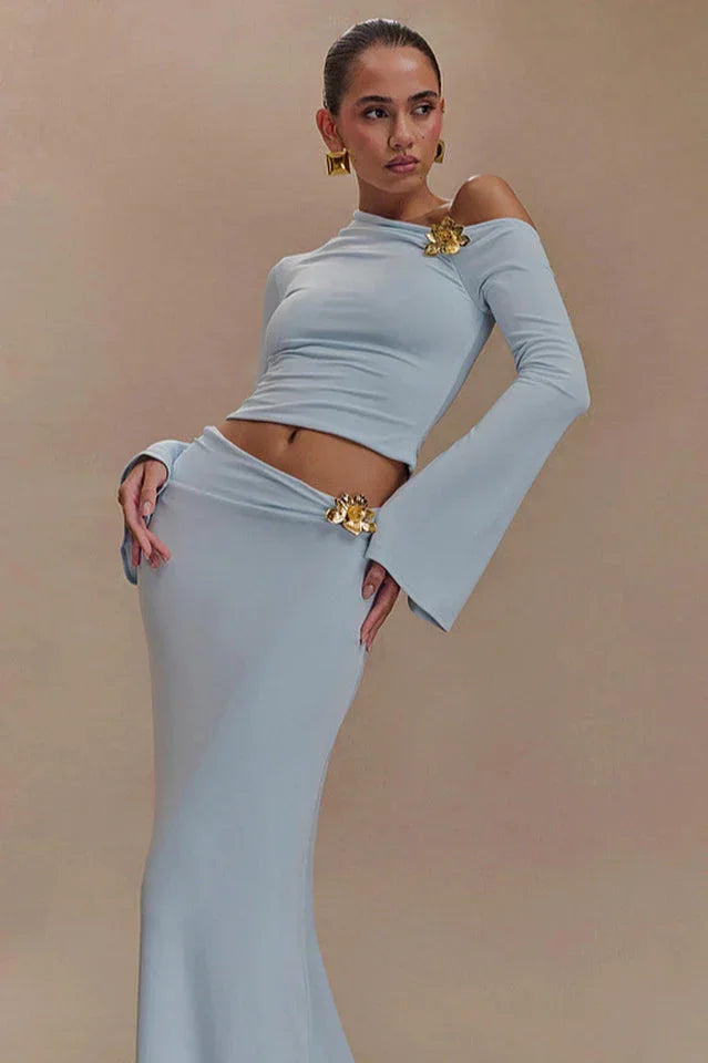 Ainsley Asymmetrical Maxi Skirt - TEVQA