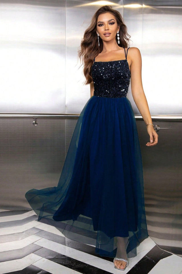 Lace-Up Backless Mesh Dress | Dress In Beauty