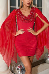 Bas Red Ruched Mini Dress | Dress In Beauty