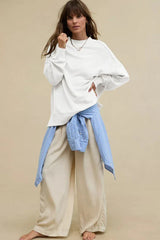 Comfy Chic Raw Seam Oversized Sweatshirt - TEVQA