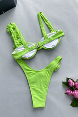 Ruched bikini set with floral accents and sweetheart neckline - View 7 | TEVQA