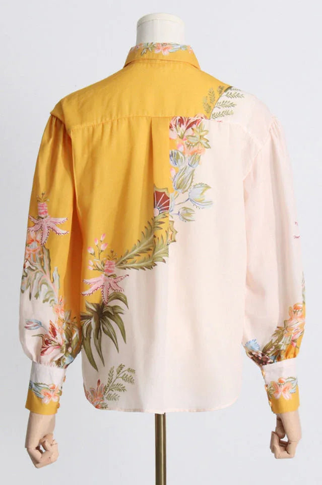 Floral Linen Shirt and Wide Leg Pants Set - View 11 | TEVQA
