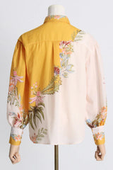 Floral Linen Shirt and Wide Leg Pants Set - View 11 | TEVQA