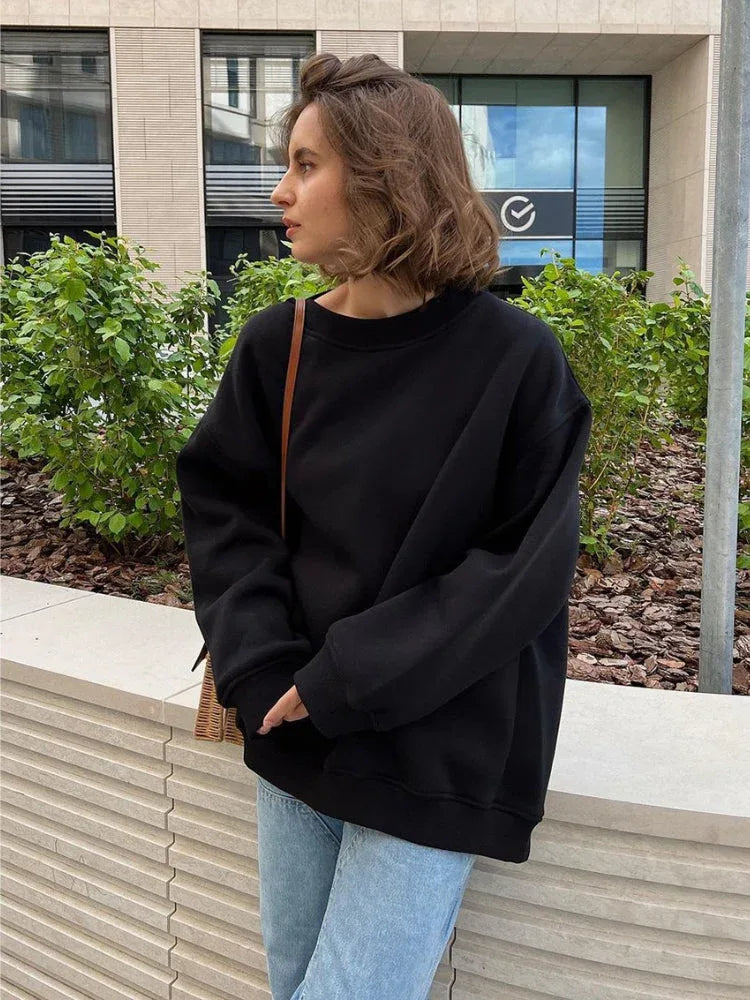 Ultimate Oversized Fleece Crew Neck Sweatshirt - TEVQA