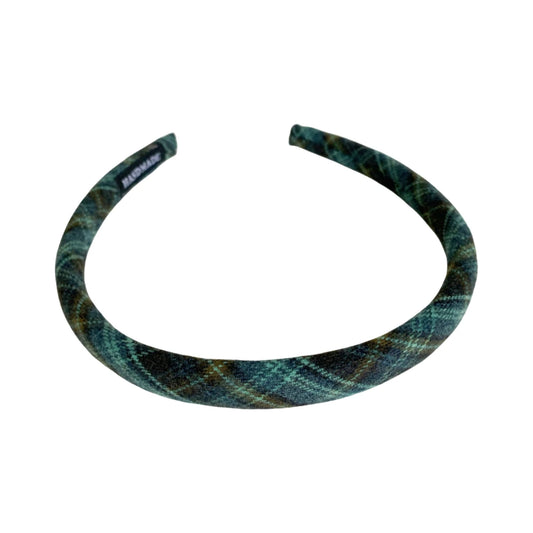Classic Plaid Slim Padded Headband - 0.6 Inch Lightweight Academia Style