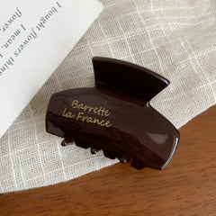 Milky Brown acetate hair claw clip with swirled pattern - View 8 | TEVQA