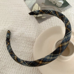 Classic Plaid Slim Padded Headband - 0.6 Inch Lightweight Academia Style