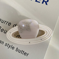 Rhinestone Star Planet Acetate Hair Claw Clip - View 8 | TEVQA
