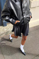 Vegan leather bomber jacket - View 24 | TEVQA