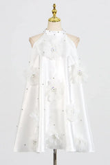 Princess mini dress with floral appliqués - View 9 | TEVQA