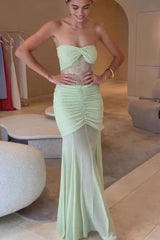 Khadijah Lace and Mesh Maxi Dress in Sage - View 10 | TEVQA