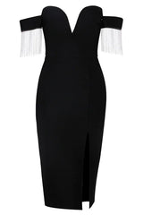 Strapless Velvet Bandage Dress - View 7 | TEVQA