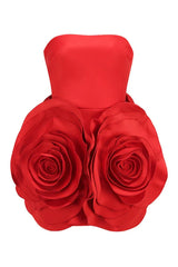 Ayat Strapless Flower Mini Dress - TEVQA