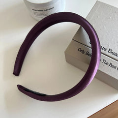 Classic Padded Satin Headband - 0.8 Inch Wide Elegant Hair Band