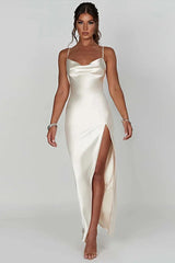 Kayle Satin Cami Dress - View 8 | TEVQA