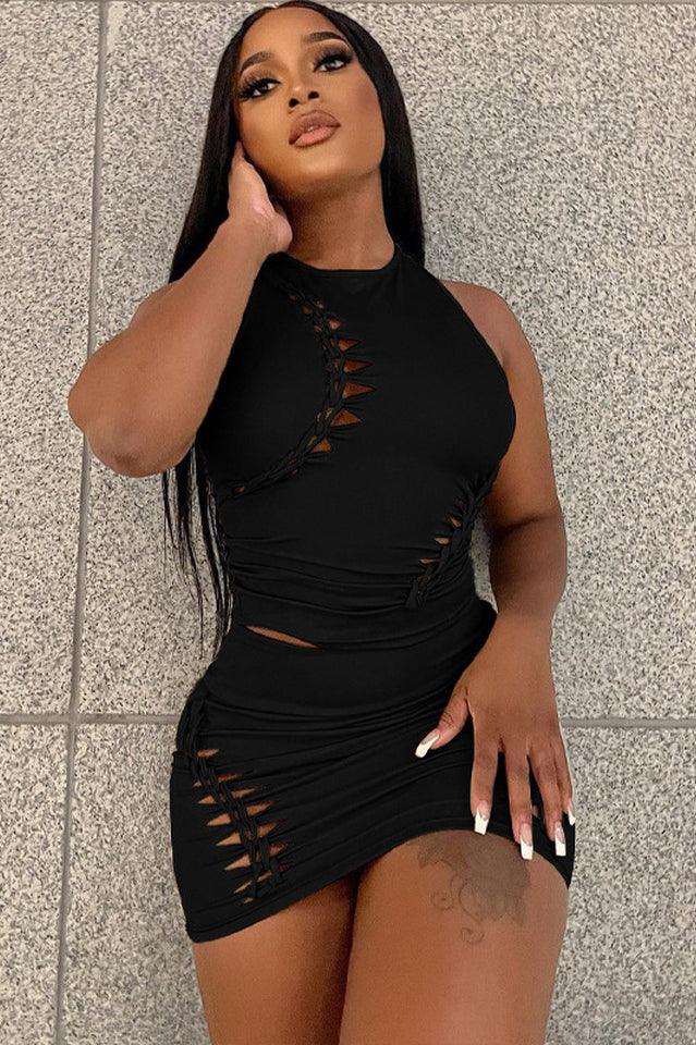 Knit Cut-Out Skirt Set - View 6 | TEVQA