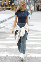 Solid Color Threaded Short Sleeve T-Shirt | Dress In Beauty