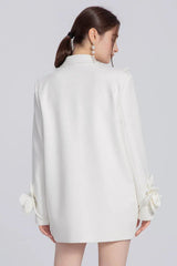 Bethany Flower Blazer Dress - View 9 | TEVQA