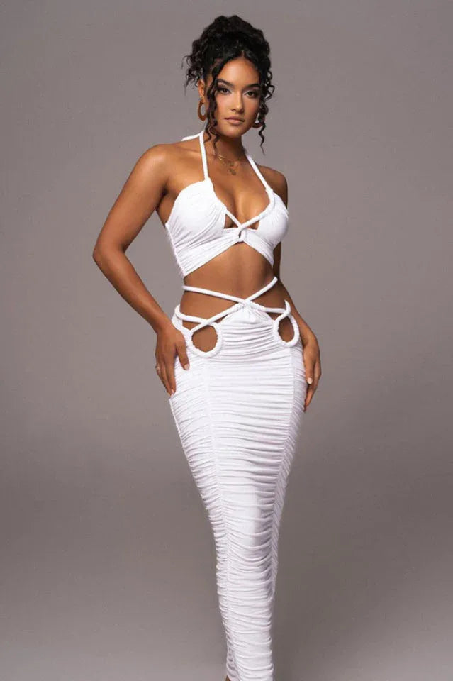 Kaitlyn Halter Maxi Dress - TEVQA