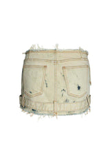 Asymmetrical knit top and denim mini skirt set - View 10 | TEVQA