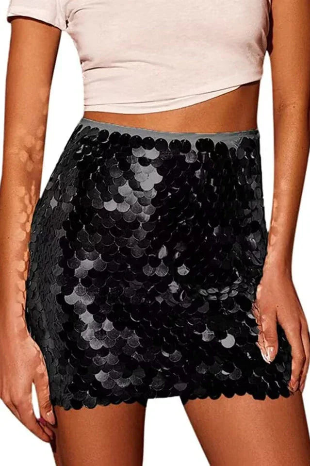 Sequin Mini Skirt - View 8 | TEVQA