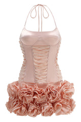 Arifah Floral Halter Neck Corset Skirt Set | Dress In Beauty