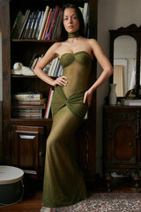 Strapless Ruched Sparkly Maxi Dress | Dress In Beauty