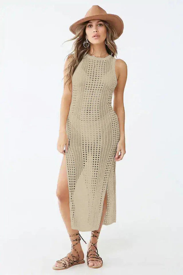 Knitted Maxi Beach Cover Up Dress - View 17 | TEVQA