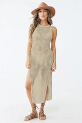 Knitted Maxi Beach Cover Up Dress - View 17 | TEVQA