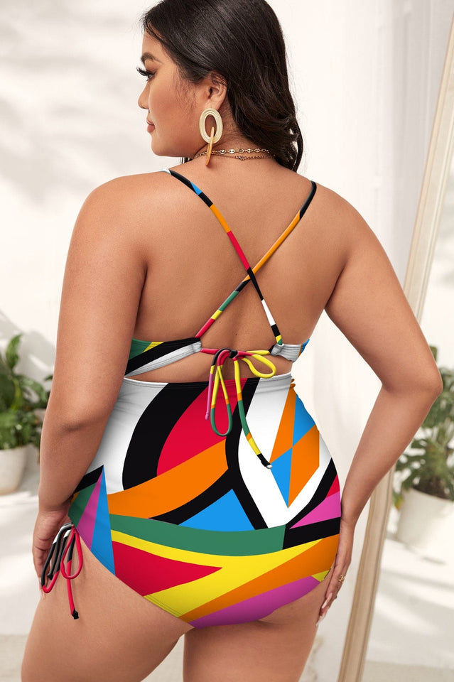 (XL-4XL) Floral Print Cutout One Piece Swimsuit | Dress In Beauty