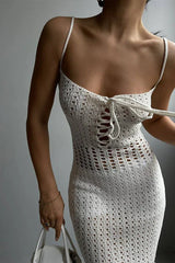 Another Girl Crochet Knit Mini Dress - TEVQA