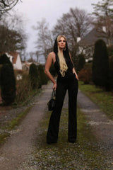Backless Hooded Jumpsuit With Slip Pockets - TEVQA