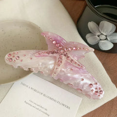 Large Jeweled Starfish Acetate Hair Claw Clip - View 6 | TEVQA