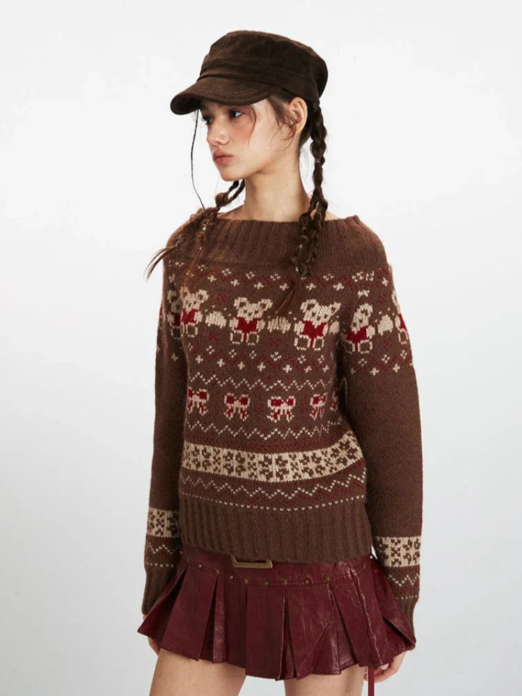 Bear & Bow Fair Isle Pullover - TEVQA