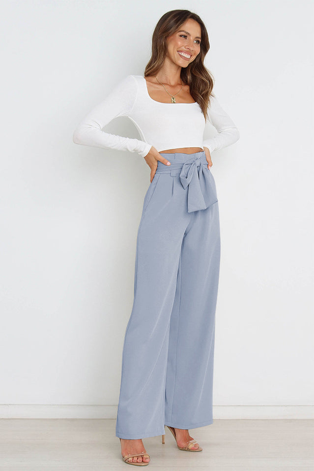 High Waist Belted Straight Leg Pants | Dress In Beauty