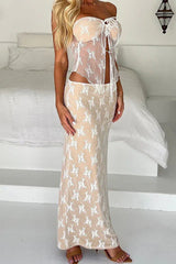 Floral lace top and skirt set - View 6 | TEVQA