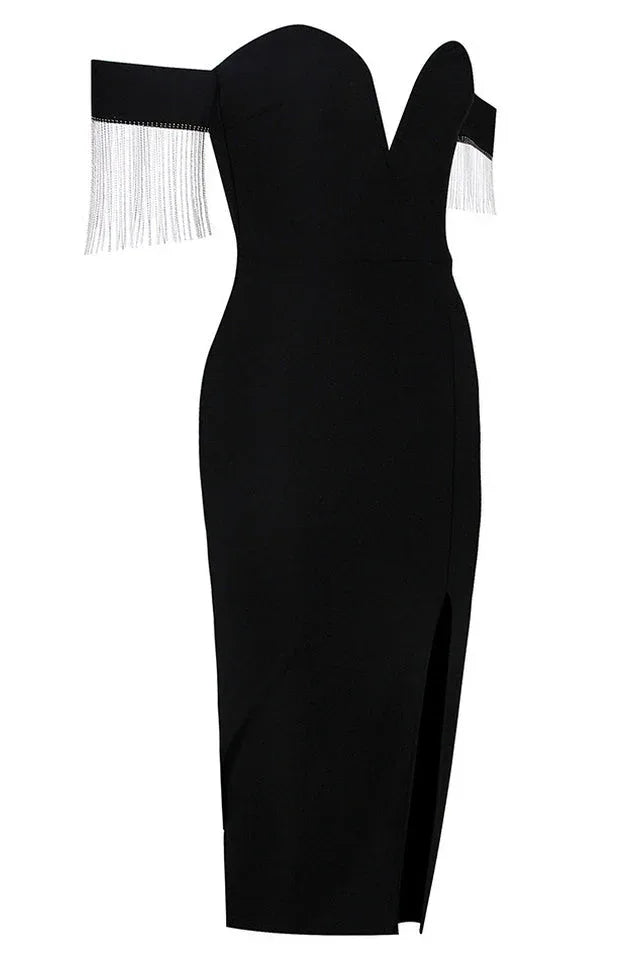 Strapless Velvet Bandage Dress - View 8 | TEVQA