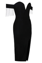 Strapless Velvet Bandage Dress - View 8 | TEVQA