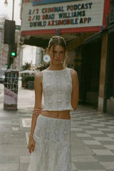 Crochet knit midi skirt set - View 10 | TEVQA