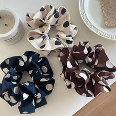 Oversized Ruffled Polka Dot Scrunchie (4.3 Inch)