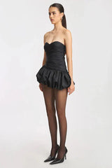 Balloon Draped Mini Dress - TEVQA