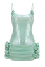 Sequin floral draped corset dress - View 8 | TEVQA
