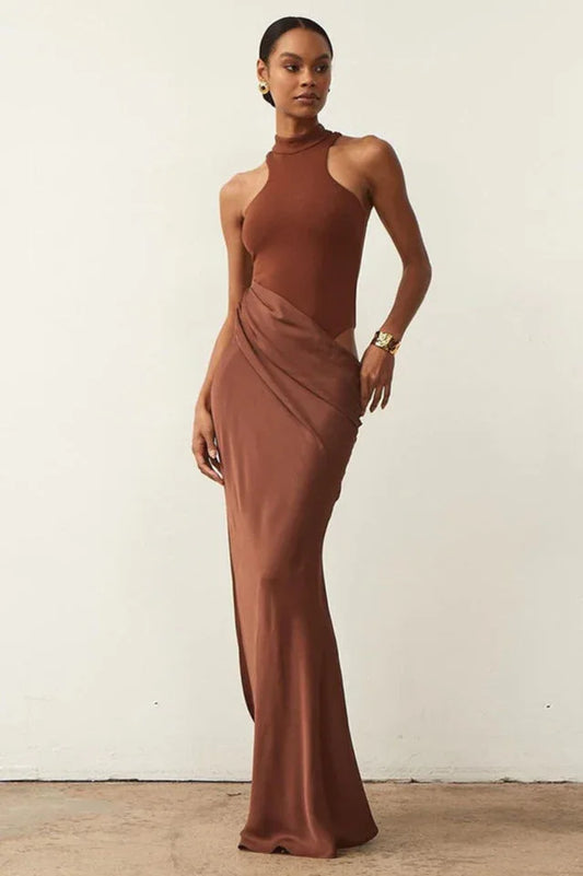 Vera Asymmetrical Cut Out Maxi Dress - TEVQA