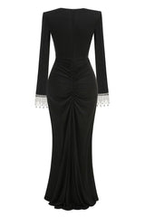 Crystal Detail Draped Maxi Dress | Dress In Beauty
