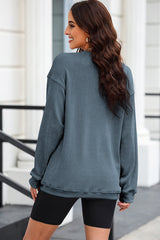 Round Neck Dropped Shoulder Sweatshirt | Dress In Beauty