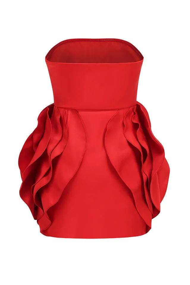 Ayat Strapless Flower Mini Dress - TEVQA