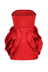 Ayat Strapless Flower Mini Dress - TEVQA