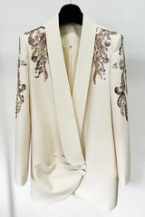 Kallie Sequin Embellished Blazer Mini Dress - View 8 | TEVQA